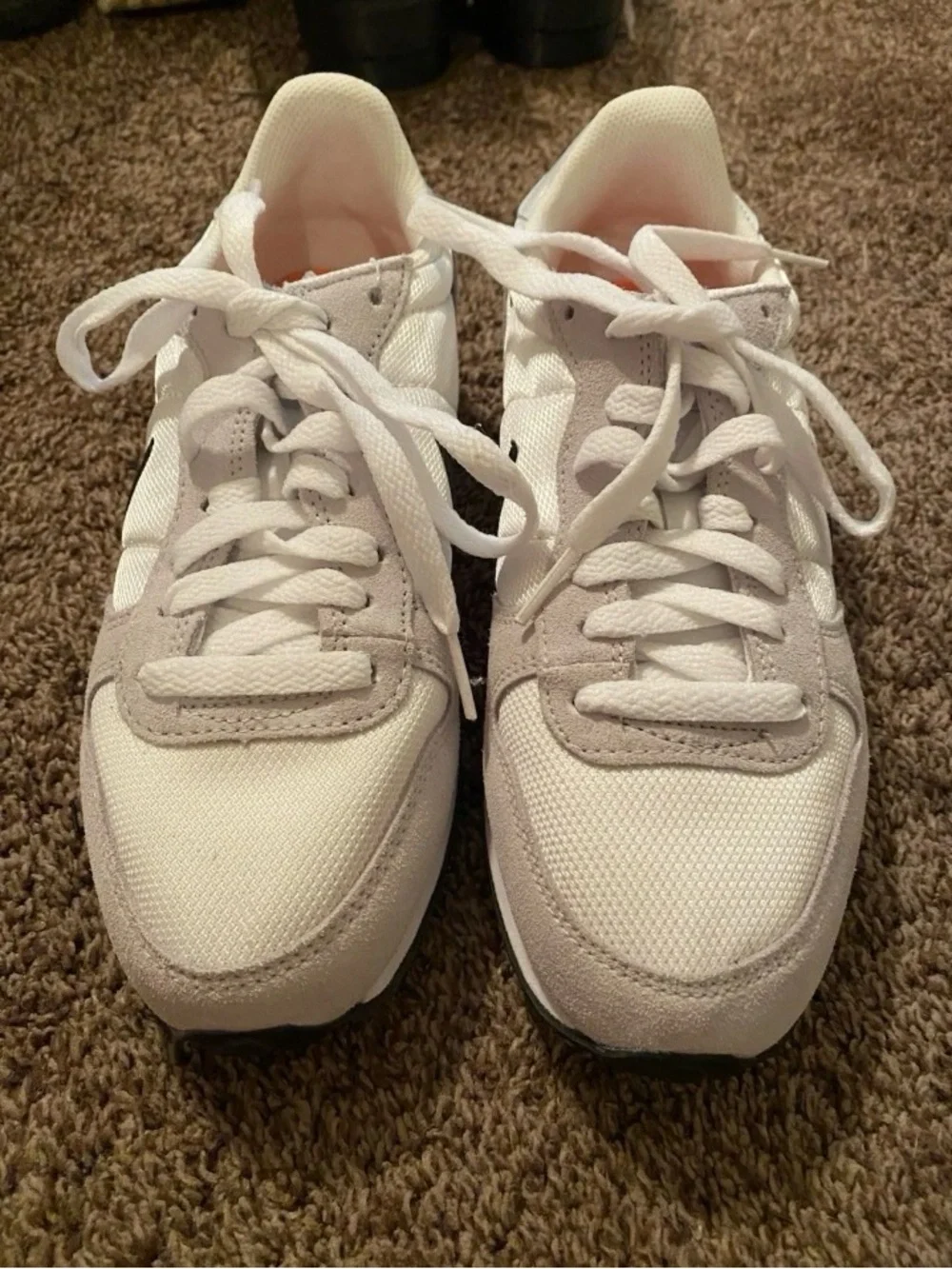 Nike Women’s White & Black Sneakers with Coral Accent